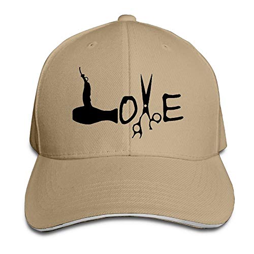 Peluquería estilista amor ajustable casual gorras de béisbol para hombres y mujeres Unisex Sandwich Cap
