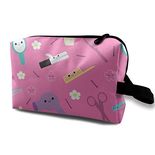 Peluquería Rosada Cabello Feliz Maquillaje de Viaje portátil Bolsas de cosméticos Organizador Fundas multifuncionales Bolsas de tocador