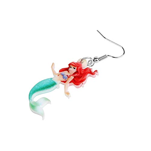 Pendientes de gota con diseño de Ariel La Sirenita Princesa de dibujos animados