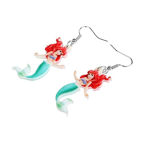 Pendientes de gota con diseño de Ariel La Sirenita Princesa de dibujos animados
