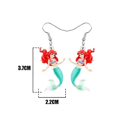 Pendientes de gota con diseño de Ariel La Sirenita Princesa de dibujos animados
