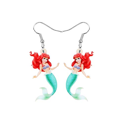 Pendientes de gota con diseño de Ariel La Sirenita Princesa de dibujos animados