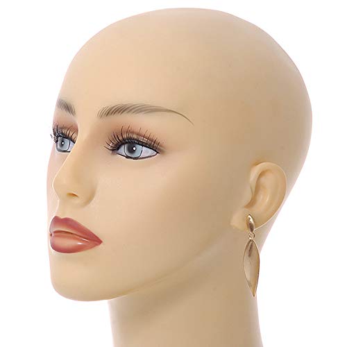 Pendientes de gota en forma de hoja trenzada modernos en tono dorado satinado – 50 mm de alto