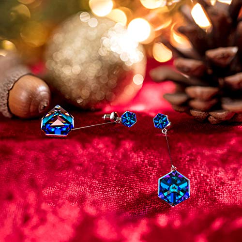 Pendientes Mujer, Pendientes Cristal Cubo, con Cristales de Swarovski, joyas para mujer