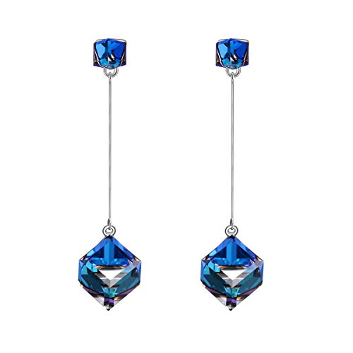 Pendientes Mujer, Pendientes Cristal Cubo, con Cristales de Swarovski, joyas para mujer