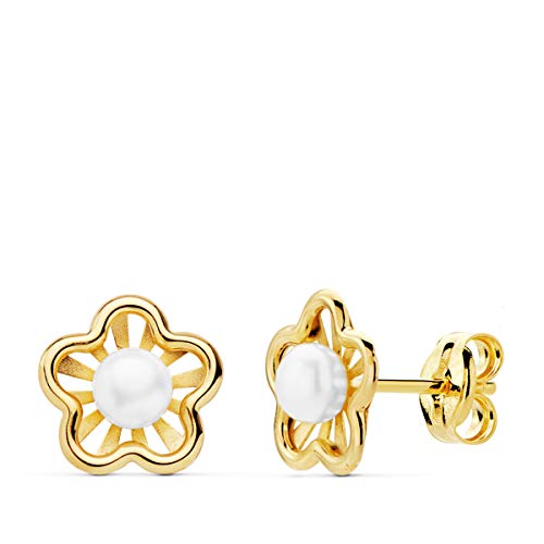 Pendientes niña Comunión Chloe Oro 18K Flor