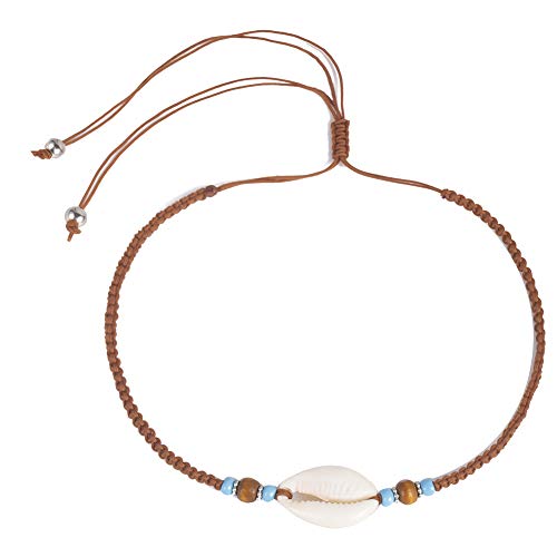 pengyu- - Gargantilla ajustable de cuerda trenzada para mujer bohemia, collar, collares - marrón