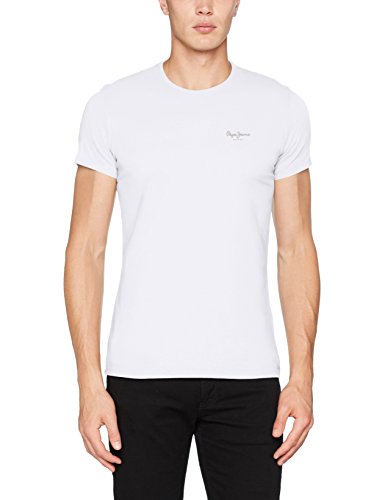Pepe Jeans Original Basic S/S PM503835 Camiseta, Blanco (White 800), Large para Hombre