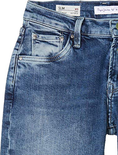 Pepe Jeans Victoria Vaqueros Ajustados, Azul (000denim 000), W28/L32 (Talla del Fabricante: 28) para Mujer