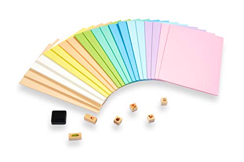 perfect ideaz cartulina cuché pastel DIN-A5 de colores 100 hojas, cartulina, de color, en 10 colores diferentes, grosor de 300g/m², hojas de la máxima calidad