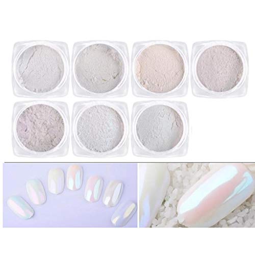 Perla Del Polvo De Uñas Efecto Del Espejo Del Arco Iris Del Brillo Del Arte Uñas De Manicura Pigmento Metálico De Cromo Para La Mujer
