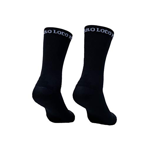 PERRO LOCO Calcetines compresivos para Running o Ciclismo con Refuerzo en prepuntera. Cosidos en Coolmax y Meryl. Edición Limitada. (Elegance Pack, 46-48)