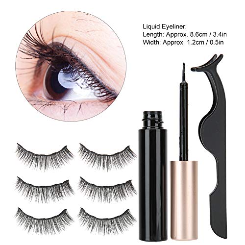 Pestañas Postizas Juego de Pinzas de Delineador de Ojos Líquido Magnético Para Pestañas Postizas Para Una Herramienta de Maquillaje de Ojos Más Grande Y Encantadora Para Mujeres (3 pares)