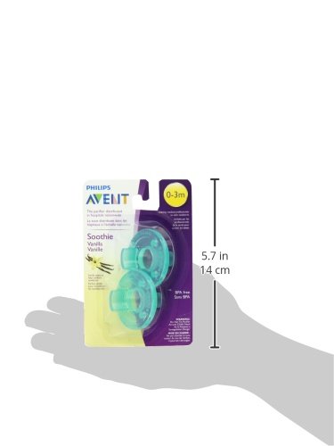 Philips AVENT BPA Chupete Soothie gratis, 0 – 3 meses, 2 unidades, el embalaje puede variar.