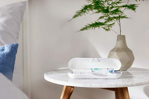 Philips Sonicare ProtectiveClean HX6857/17 - Cepillo de dientes eléctrico con sensor de presión, tecnología BrushSync, 3 modos de limpieza con 2 cabezales y estuche de viaje, color blanco