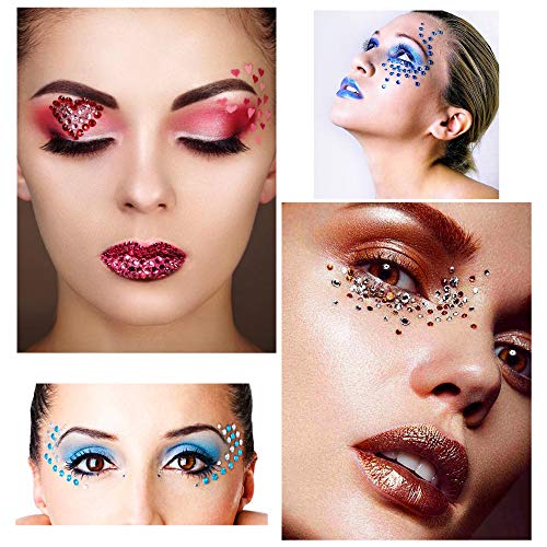 Phogary Autoadhesivo Etiqueta engomada del Rhinestone 3375 Piezas Cristal en 5 tamaño 15 colores Bling Craft Jewels Gem Stickers para Crafts