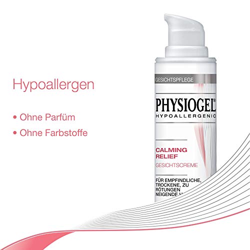 PHYSIOGEL Calming Relief Crema facial, hipoalergénica, reduce visiblemente las erupciones de la piel, 40 ml