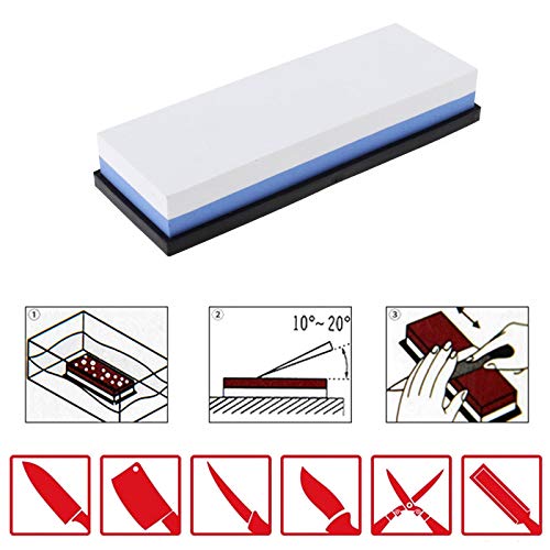 Piedra de afilar de doble cara, corindón blanco con herramienta antideslizante 1000-6000