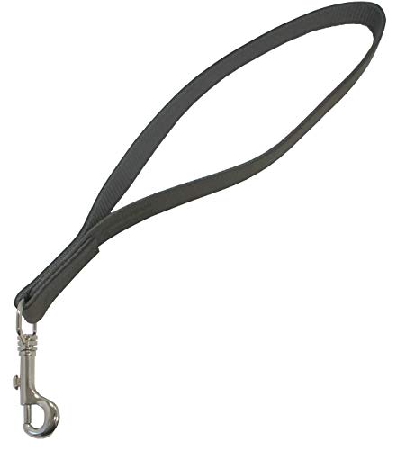 Piel fábrica Garnier Corto Perros Cuerda para Perros Grandes (Piel de rindvoll, Reforzado con una Banda de Tejido en el Interior, con mosquetón, Fabricado en Alemania