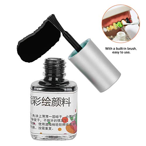 Pigmento del diente, 7ml Color colorido no tóxico diente coloreado pintura pigmento para Halloween Cosplay Masquerade(negro)