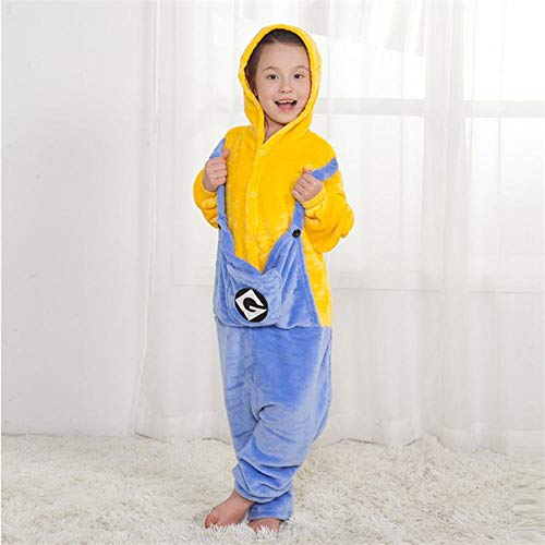 Pijama para Niños Animal Onesies Niños Kigurumis Girl Boy Party Monos De Dibujos Animados Minions Chi Traje De Franela De Invierno-130