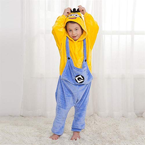 Pijama para Niños Animal Onesies Niños Kigurumis Girl Boy Party Monos De Dibujos Animados Minions Chi Traje De Franela De Invierno-130