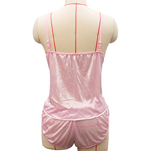 Pijamas sexy para las mujeres Lencería ropa de dormir Satén Seda Babydoll Encaje Up Nightwear Pijamas Conjunto Femenino