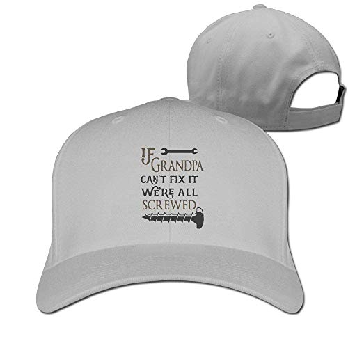 Pimkly Unisexo Sombreros/Gorras de béisbol, If Grandpa Can't Fix It We're All Screwed Cotton Pure Color Baseball Cap Classic Adjustable Ball Hat