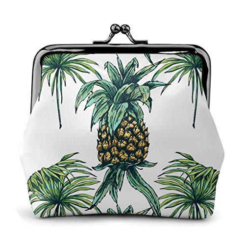Piña sin Costuras Monedero con Hebilla para Mujer Carteras Monedero Bolsa Kiss-Lock Cambiar Carteras de Maquillaje de Viaje