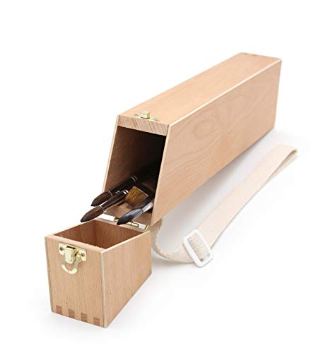 Pincel Caja, soporte para pinceles -1, Pincel Buzón, madera maletín de utensilios para pincel de artista,