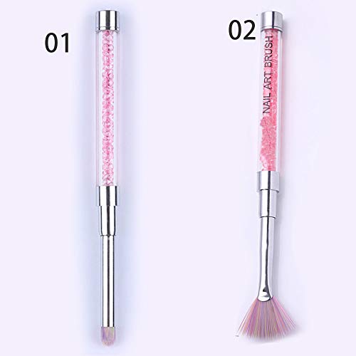 Pinceles de dibujo en forma de abanico, para mujer, diseño de pincel degradado, para arte de uñas, pintura de gel UV