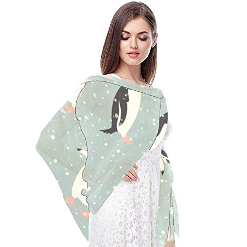 Pingüinos y Nevadas Bufanda Bufandas Infinity Lightweight Long Sheer Wrap Shawl for Women