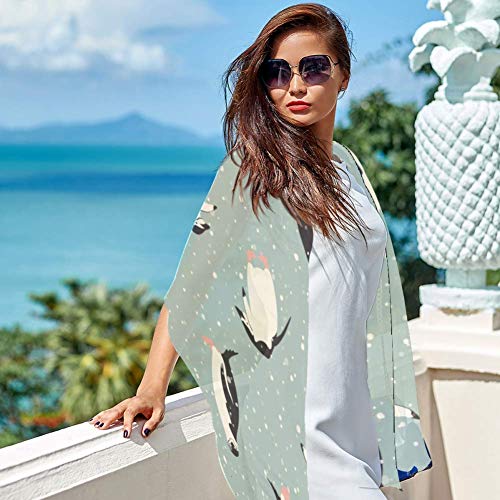 Pingüinos y Nevadas Bufanda Bufandas Infinity Lightweight Long Sheer Wrap Shawl for Women