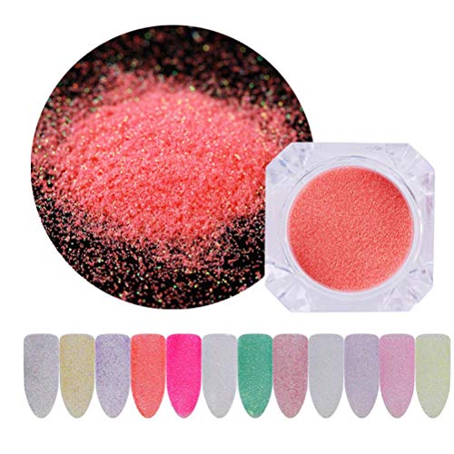 PiniceCore Nail 1 g de Arena de Verano holográfica azúcar del Brillo del Polvo de uñas de Colores del Pigmento del Arte del Clavo de 12 Colores de Caramelo Nacido Bastante