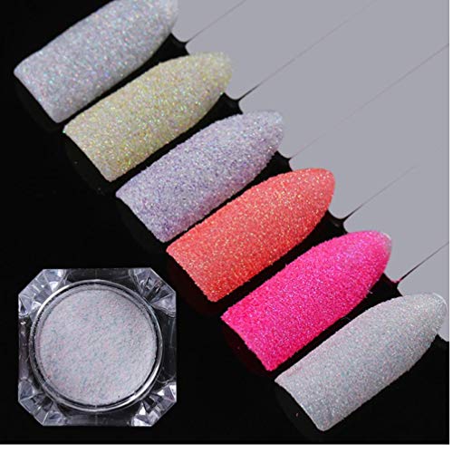 PiniceCore Nail 1 g de Arena de Verano holográfica azúcar del Brillo del Polvo de uñas de Colores del Pigmento del Arte del Clavo de 12 Colores de Caramelo Nacido Bastante