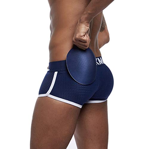 Pinji - Bóxers Ajustado para Hombre con Cojín Rellenos de Esponjas Delanteras y Traseras, Ropa Interior Calzoncillos Underwear de Malla Transpirable Y Cómodo