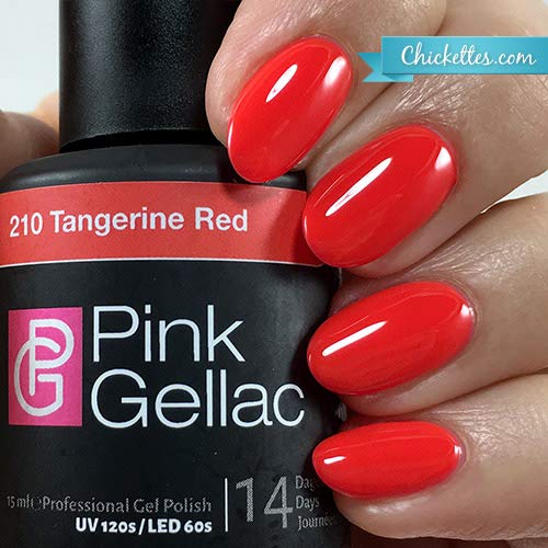 PINK Gellac color 210 Tangerine Red esmalte pintauñas gel permanente 14 días
