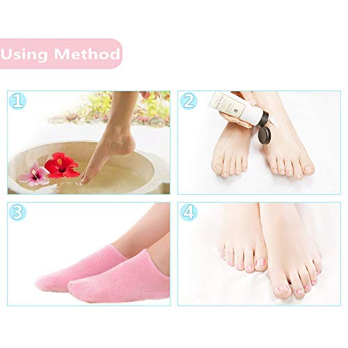 Pinkiou guantes hidratantes calcetines para el cuidado de los pies (rosado/calcetines)
