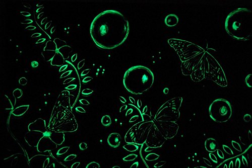 Pintura casi transparente que brilla en la oscuridad verde