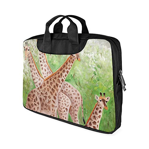 Pintura Original de 13 Pulgadas Hermosas Jirafas Masai Mara Maletín para Hombre Laptop con asa Bolsas Ligeras para computadora portátil para niñas Se Adapta a Macbook Air Pro
