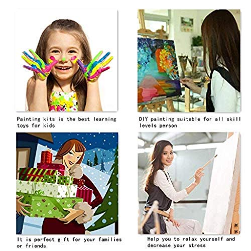 Pintura por números para Adultos DIY Pintura al óleo Kit con Pinceles y Pinturas para Niños Seniors Junior -Sin Marco -Lobo dependiente -40x50cm