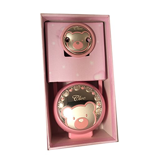 Pinza y Guardachupete osito rosa GRABADO con el nombre de la niña