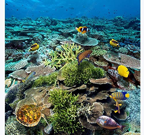 Piso Coral De La Sala De Estar 3D De La Alga Marina Coralina De La Tortuga Del Piso 3D, 200 * 140Cm