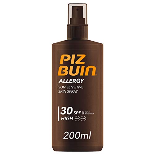 Piz Buin, Allergy, Spray Piel Sensible, Cuerpo, SPF 30, Protección alta, 200ml + After Sun Loción Intensificadora del bronceado, 200ml