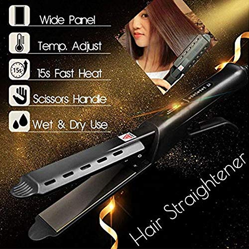 Plancha De Pelo Vapor, Ceramic Tourmaline Ionic Flat Iron Hair Straightener,Calentamiento InstantáNeo,Dual use dry and wet, steam for hair care Temperatura Ajustable, para Todo Tipo De Cabello