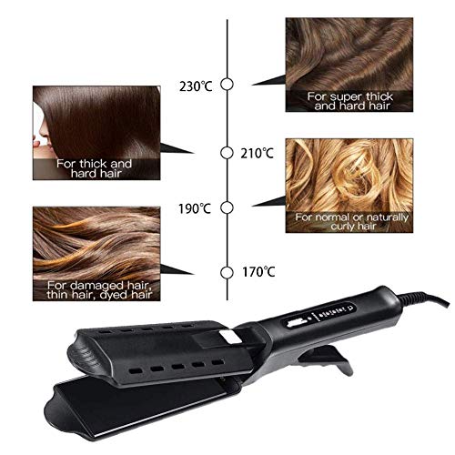 Plancha De Pelo Vapor, Ceramic Tourmaline Ionic Flat Iron Hair Straightener,Calentamiento InstantáNeo,Dual use dry and wet, steam for hair care Temperatura Ajustable, para Todo Tipo De Cabello