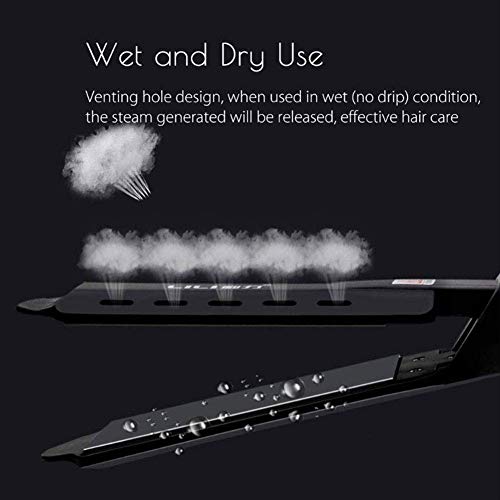 Plancha De Pelo Vapor, Ceramic Tourmaline Ionic Flat Iron Hair Straightener,Calentamiento InstantáNeo,Dual use dry and wet, steam for hair care Temperatura Ajustable, para Todo Tipo De Cabello