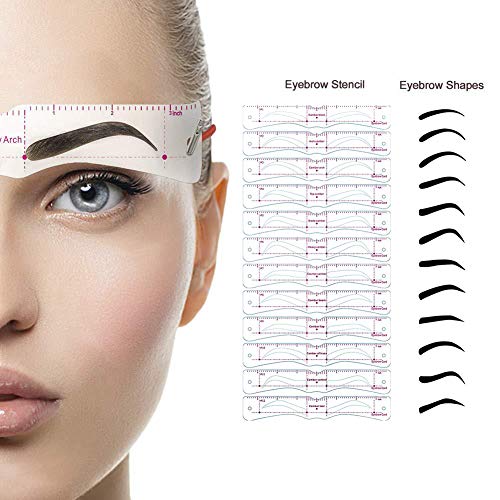 Plantillas Para Cejas, Plantilla para Depilar Cejas, Plantillas para Cejas Mujer, Plantillas de Microcuchillas para Principiantes, 48 Pares