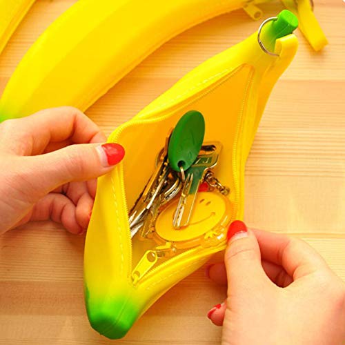 Plátano Monedero Titular Creativo del Silicón Monedero Multifuncional Zipper La Cartera De La Mujer Bolsa Inmóvil Creativa para Estudiantes