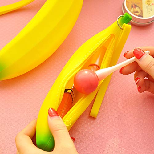Plátano Monedero Titular Creativo del Silicón Monedero Multifuncional Zipper La Cartera De La Mujer Bolsa Inmóvil Creativa para Estudiantes